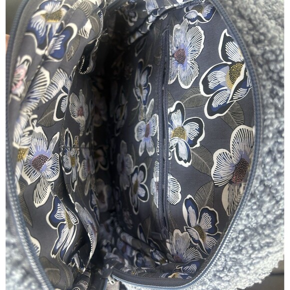 Vera Bradley Teddy Bear Fleece Sherpa Small Backpack Pockets Thunder Blue Color - Picture 5 of 5